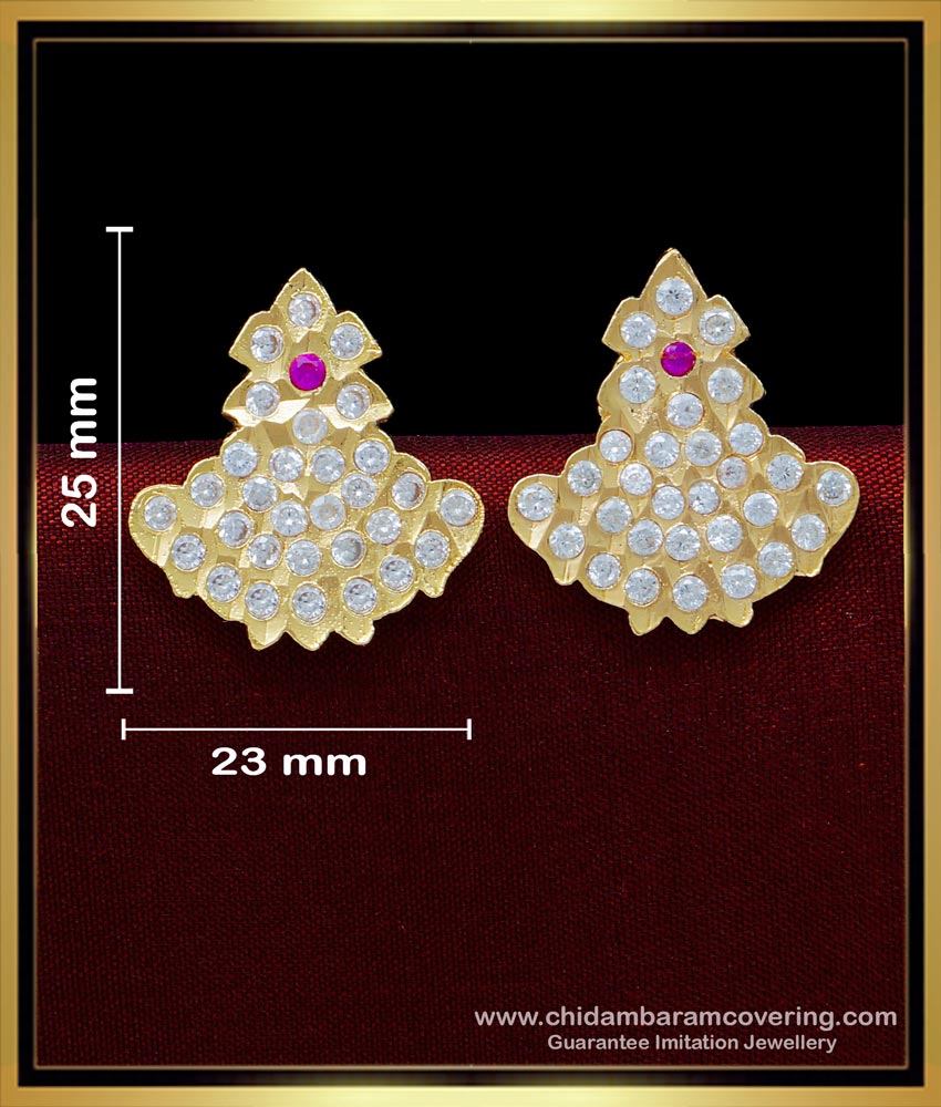 ERG1690 - Gold Model White Stone Stud Impon Jewellery Online Shopping