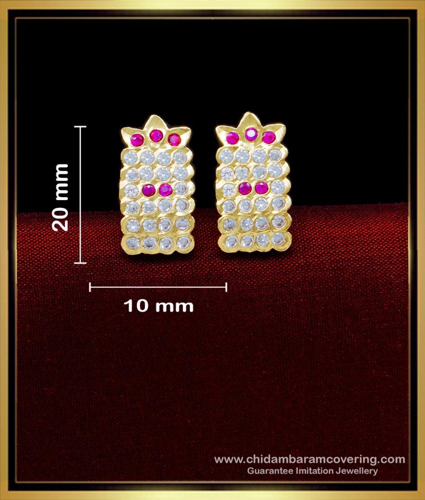 ERG1691 - Attractive Daily Use Impon Stone Stud Earrings for Ladies