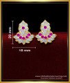ERG1692 - Impon White and Ruby Stone Stud Earrings for Women