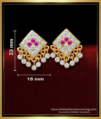 ERG1694 - Traditional Gold Design Impon Stud Earrings Buy Online 