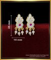 ERG1695 - South Indian Impon White Stone Stud Earrings Design Online