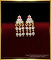 ERG1696 - Best Quality Impon Jewellery Three Line Stone Stud Earrings 