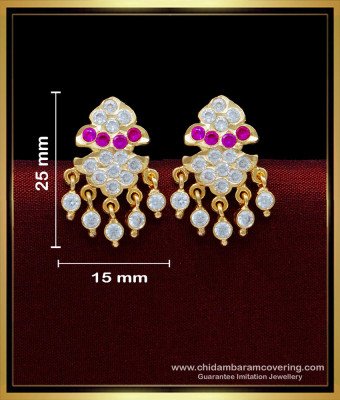 ERG1697 - Latest Impon Jewellery Collection White Stone Stud Earrings 