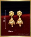 ERG1699 - Traditional Jhumka Earrings Gold Design for Daily Use