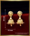 ERG1701 - Small Daily Use Gold Plated Jhumka Earrings Online 
