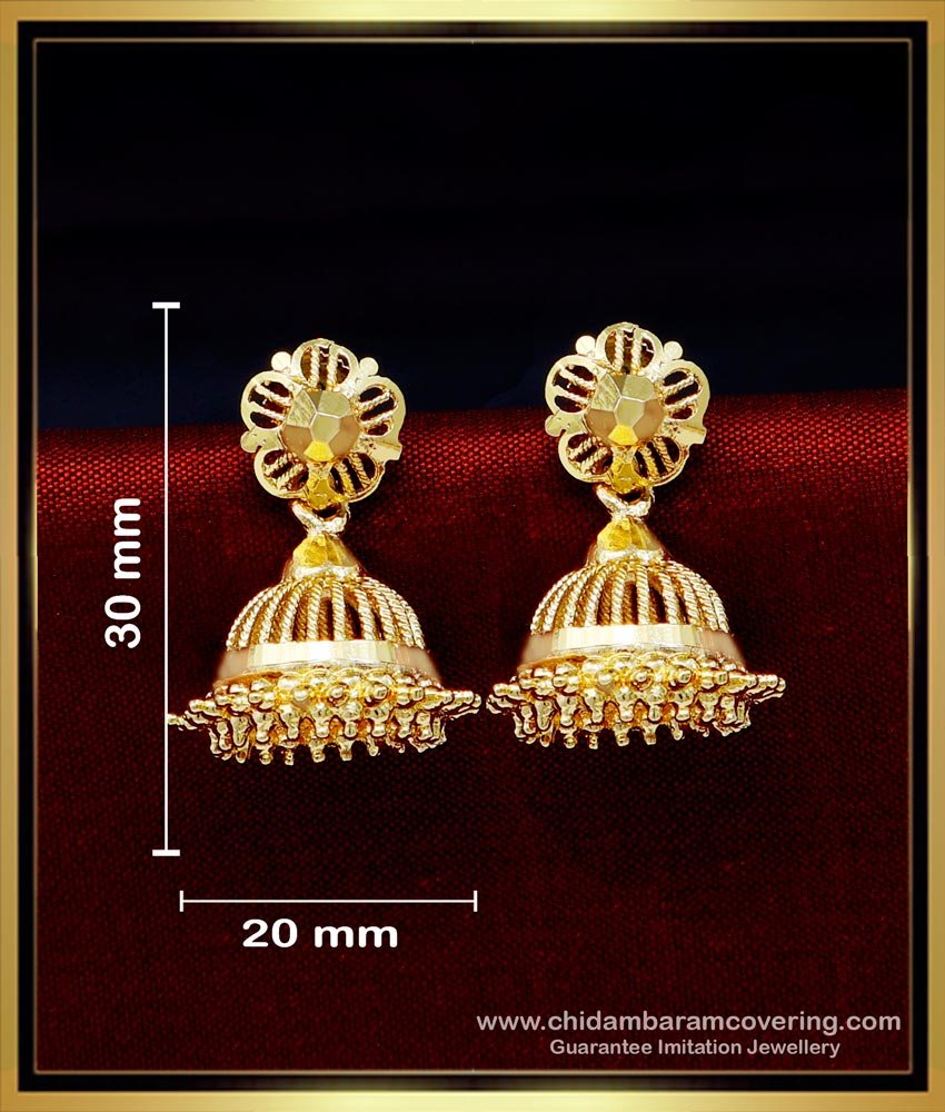 ERG1704 - Gold Design Daily Wear Jhumka Earrings for Women 