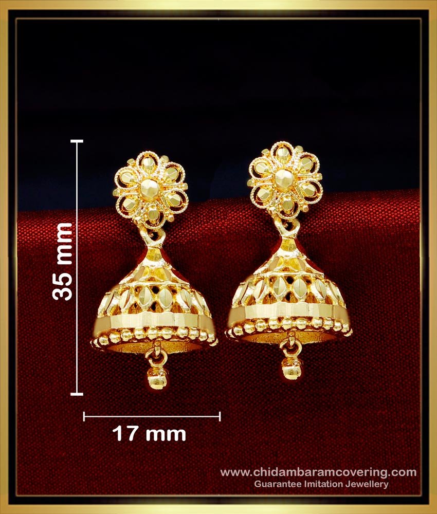 ERG1707 - Traditional Gold Design Jhumka Earrings Design Online