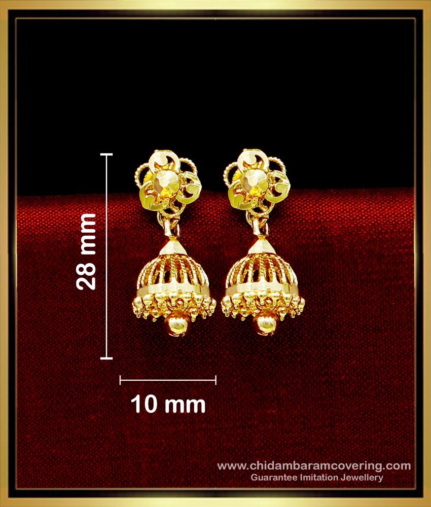 ERG1714 - Traditional Gold Jhumkas Earrings Design for Women 