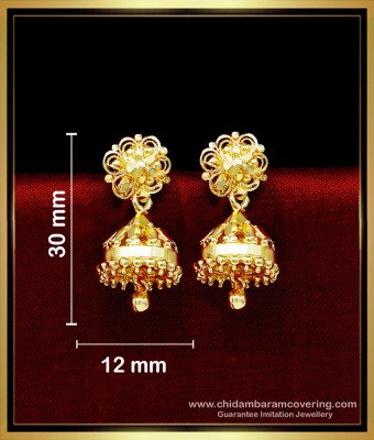ERG1715 - South Indian Jewellery Gold Plated Jhumka Earrings
