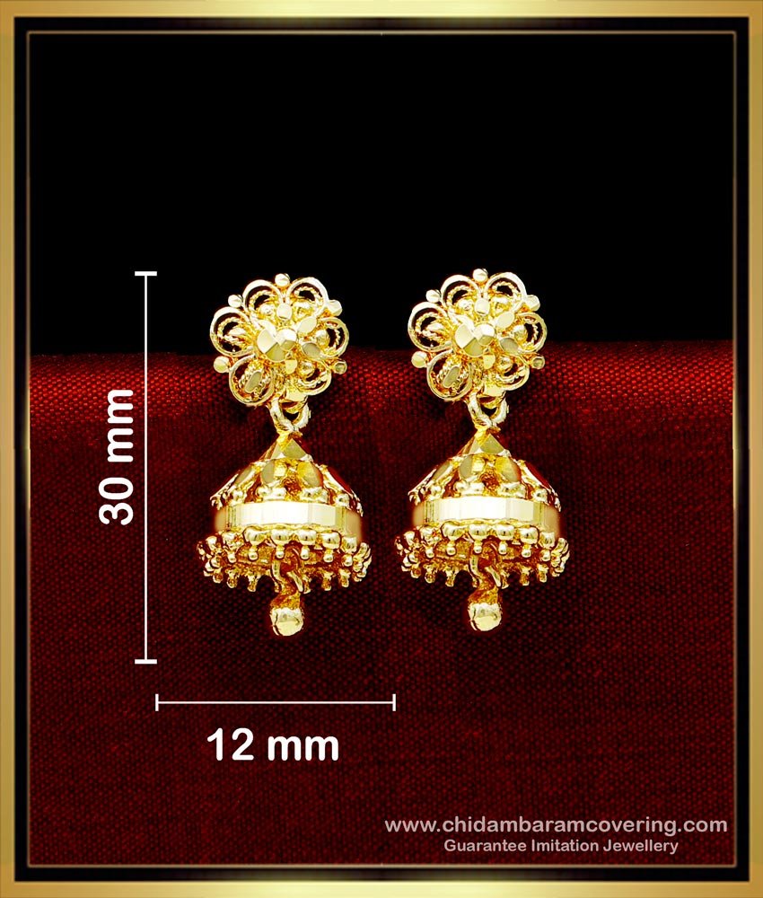 ERG1715 - South Indian Jewellery Gold Plated Jhumka Earrings