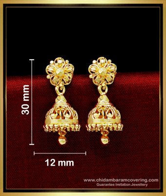 ERG1716 - Small Jimikki Kammal Gold Design Gold Plated Jewellery 