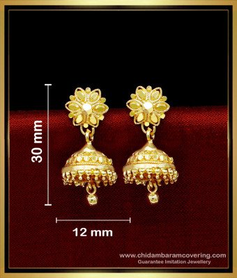 ERG1717 - Simple Gold Jimikki Kammal Designs Gold Plated Jhumkas Online