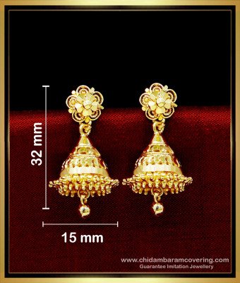 ERG1718 - Kerala Simple Gold Jimikki Kammal Designs for Women