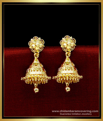 ERG1718 - Kerala Simple Gold Jimikki Kammal Designs for Women