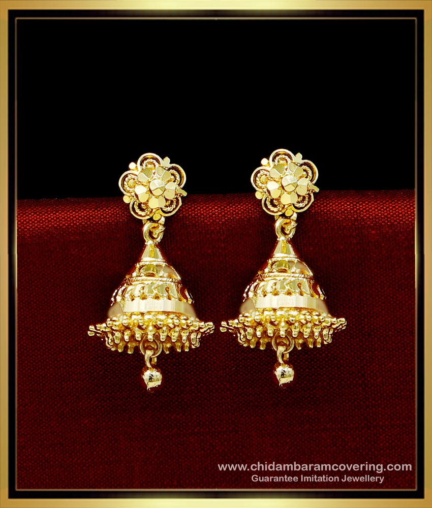 ERG1718 - Kerala Simple Gold Jimikki Kammal Designs for Women