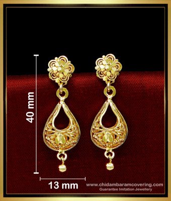 ERG1720 - Traditional Gold Design Gold Plated Earrings Daily Use 