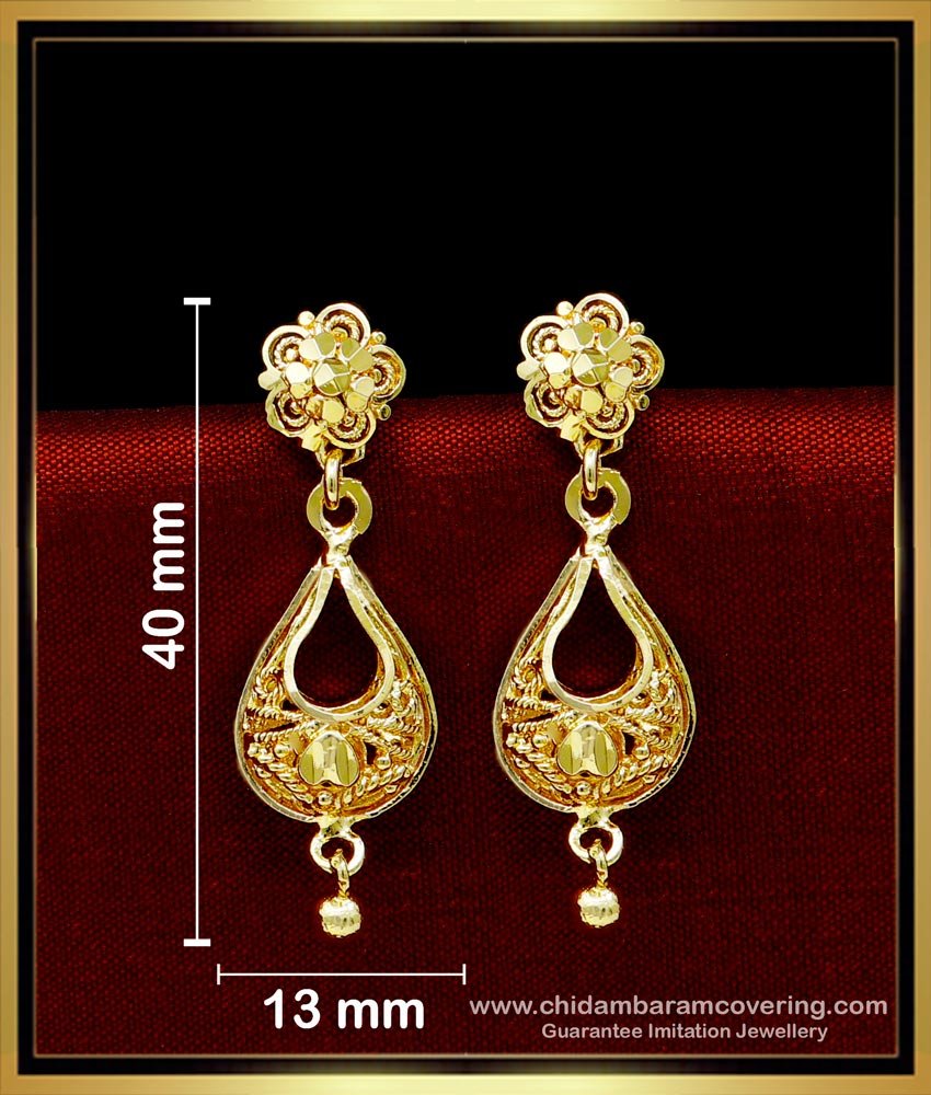 ERG1720 - Traditional Gold Design Gold Plated Earrings Daily Use 