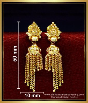 ERG1721 - Real Gold Design Hanging Chain Gold Plated Earrings Online