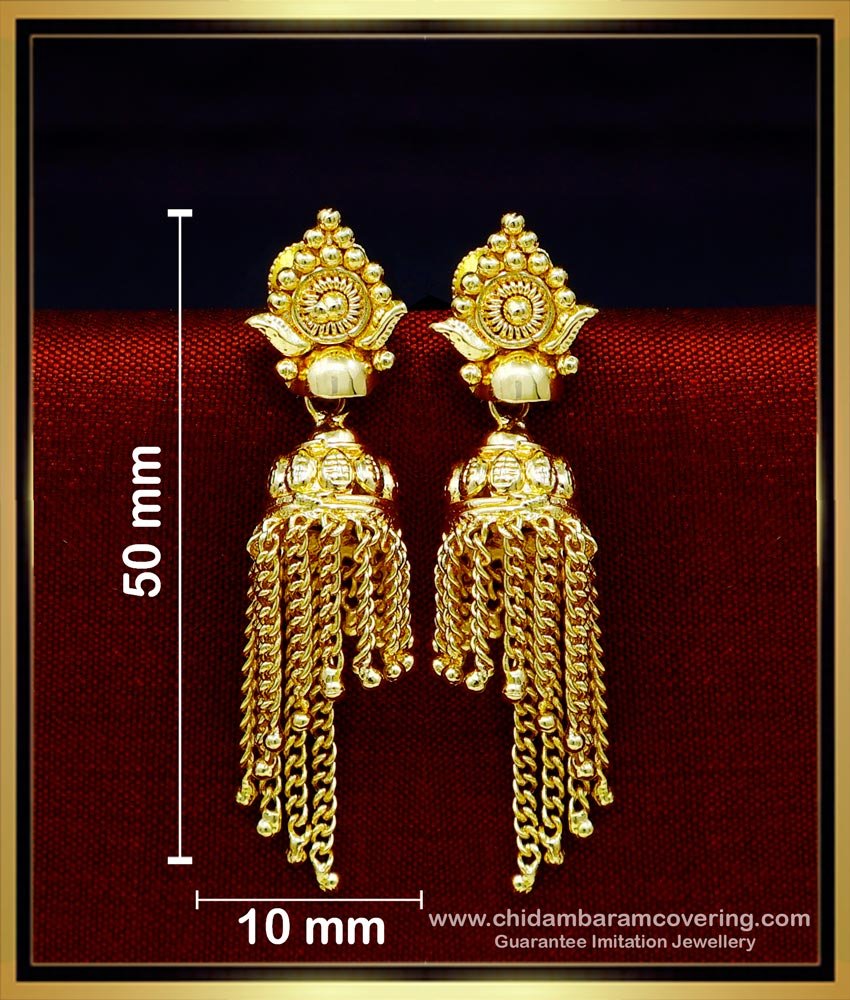 ERG1721 - Real Gold Design Hanging Chain Gold Plated Earrings Online