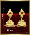 ERG1723 - Traditional Ruby Stone 1 Gram Gold Jhumka Earrings Online 