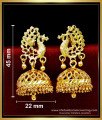 ERG1727 - Beautiful Peacock Model Bridal Gold Jhumka Design 