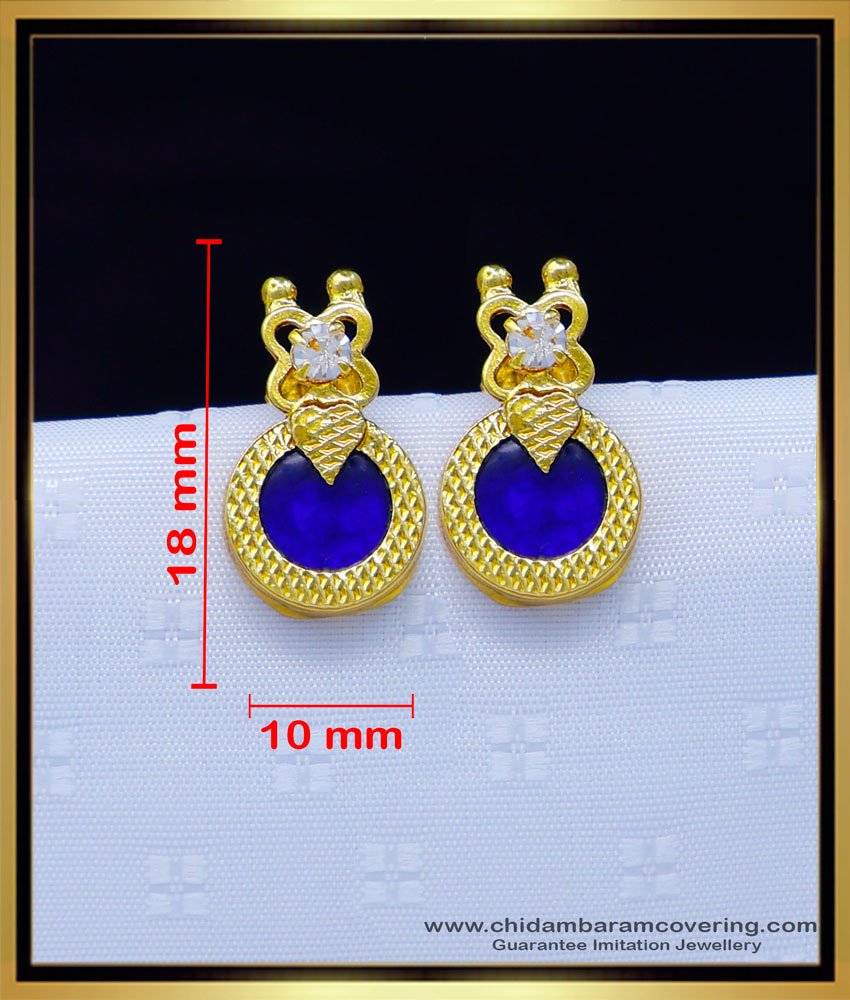 Erg1730 - Original Gold Plated Blue Palakka Stud Earrings Online
