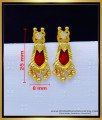 Erg1732 - Gold Plated White Stone Red Nagapadam Earrings Online