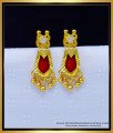 Erg1732 - Gold Plated White Stone Red Nagapadam Earrings Online