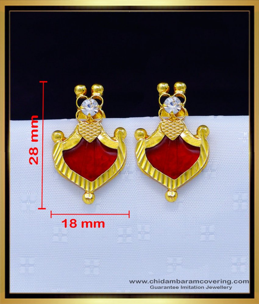 Erg1735 - Buy One Gram Gold Plated Women Palaka Earrings Online