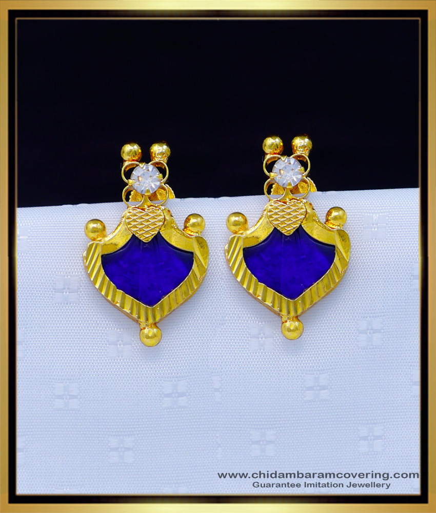 Erg1736 - First Quality Gold Plated Big Size Palakka Ear Studs Online