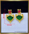 Erg1737 - Traditional Green Palakka Earrings Kerala Jewellery Online