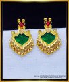 Erg1740 - Kerala Green Palakka Earrings Gold Plated Jewellery Online