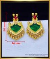 Erg1740 - Kerala Green Palakka Earrings Gold Plated Jewellery Online