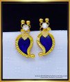 Erg1742 - Traditional Blue Manga Palaka Earrings Kerala Jewellery Online