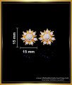 ERG1744 - White Stone Flower Design 1 Gram Gold Earrings Online