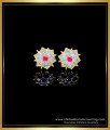 ERG1753 - White and Ruby Stone Impon Earrings Online Shopping