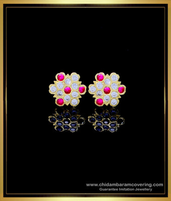 ERG1764 - Five Metal Gold Stone Earrings Designs for Daily Use 