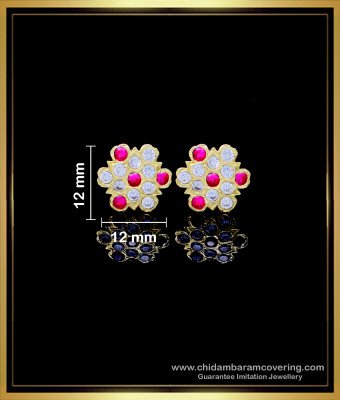 ERG1764 - Five Metal Gold Stone Earrings Designs for Daily Use 