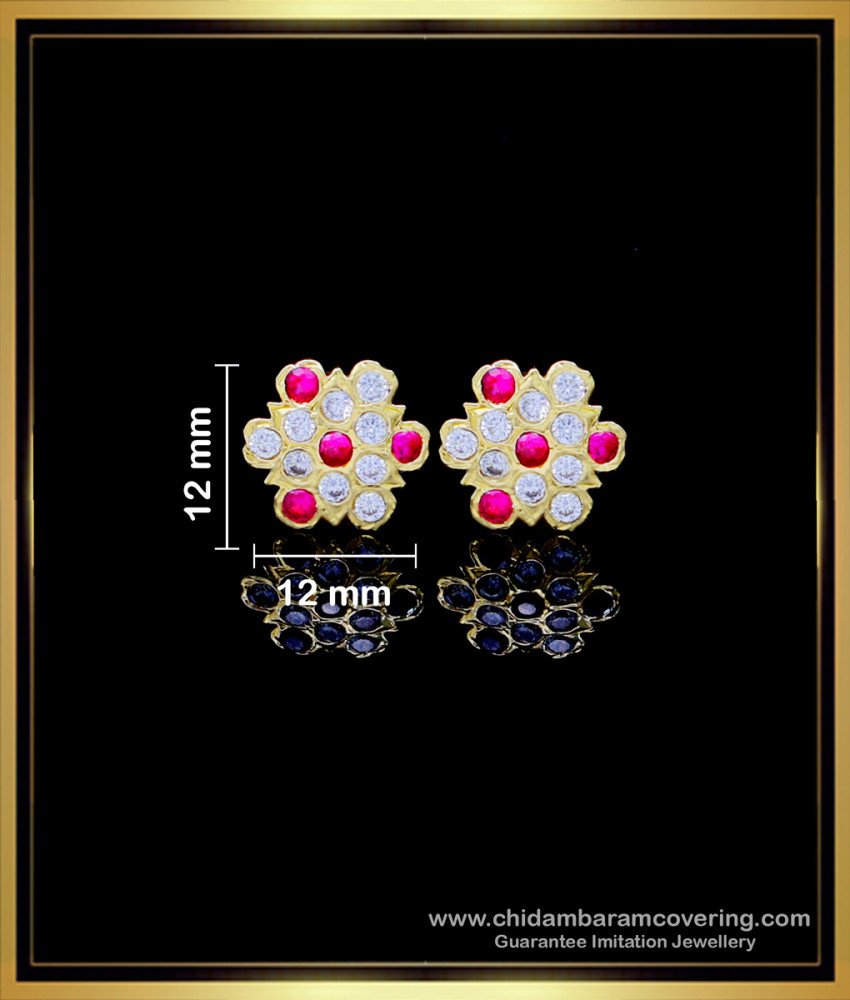 ERG1764 - Five Metal Gold Stone Earrings Designs for Daily Use 