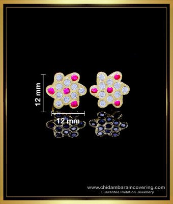 ERG1765 - Latest Stone Earrings Gold Plated Impon Jewellery Online
