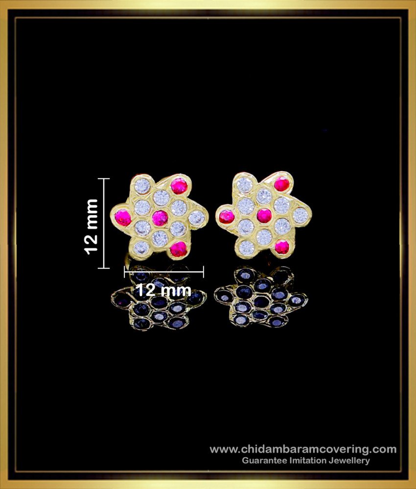ERG1765 - Latest Stone Earrings Gold Plated Impon Jewellery Online