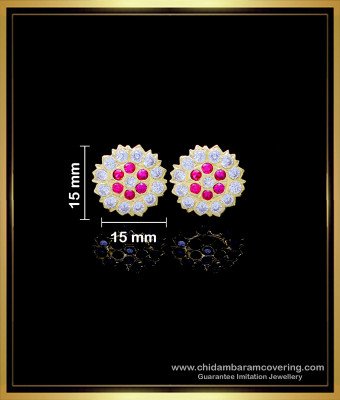 ERG1767 - Beautiful Office Wear Impon Ear Studs with Stones Online