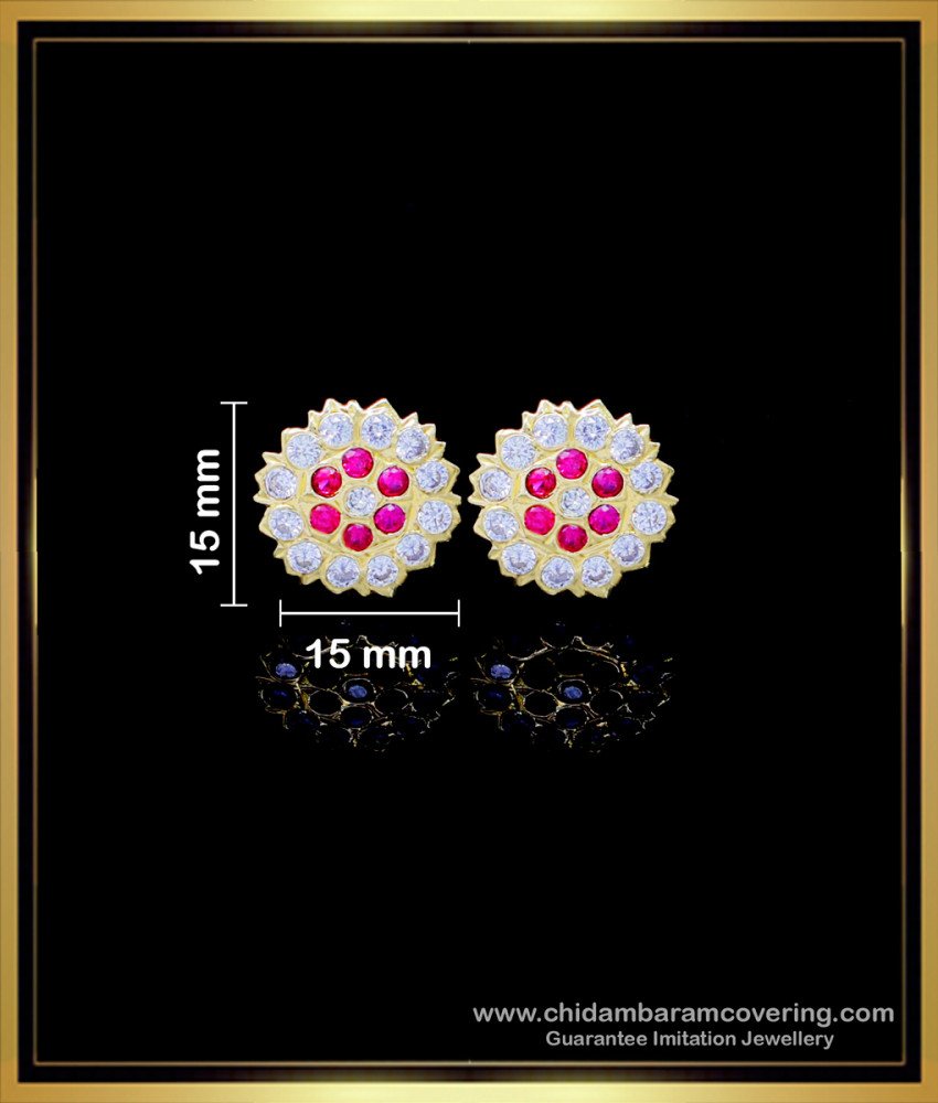 ERG1767 - Beautiful Office Wear Impon Ear Studs with Stones Online