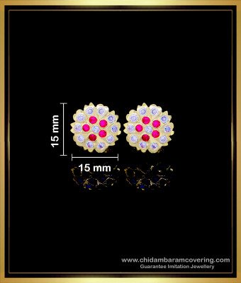 ERG1771 - Elegant Flower Design Stone Earrings Studs for Women