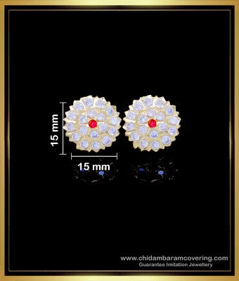ERG1773 - Gold White Stone Earrings Designs Impon Jewellery Online