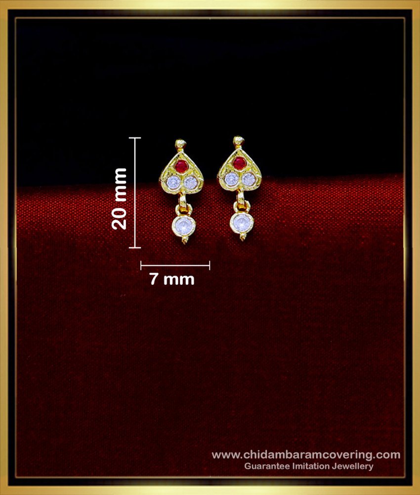 ERG1774 - Impon Jewellery Stone Daily Wear Small Studs for Kids