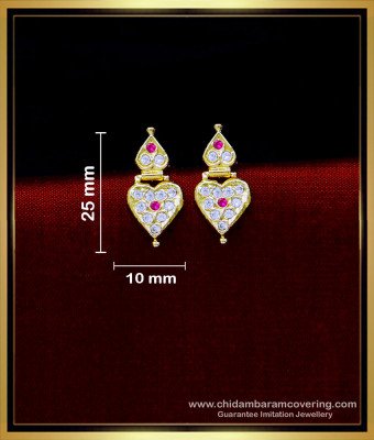 ERG1775 - Impon Stone Tops Gold Earrings Designs for Daily Use
