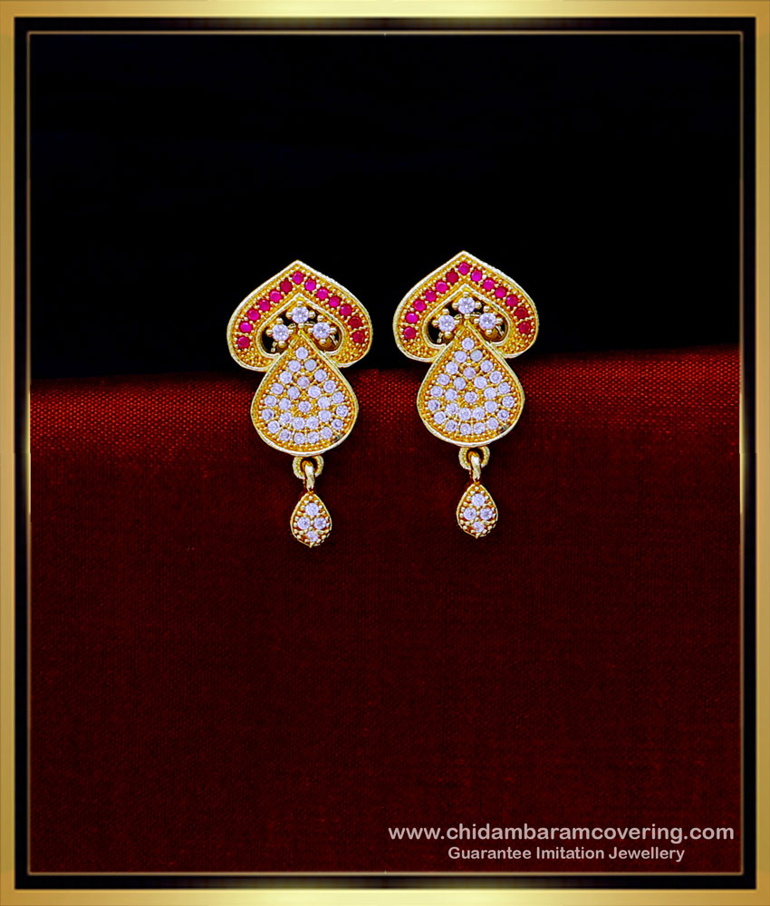 ERG1776 - 1 Gram Gold Plated Earrings Stone Stud Earrings Design
