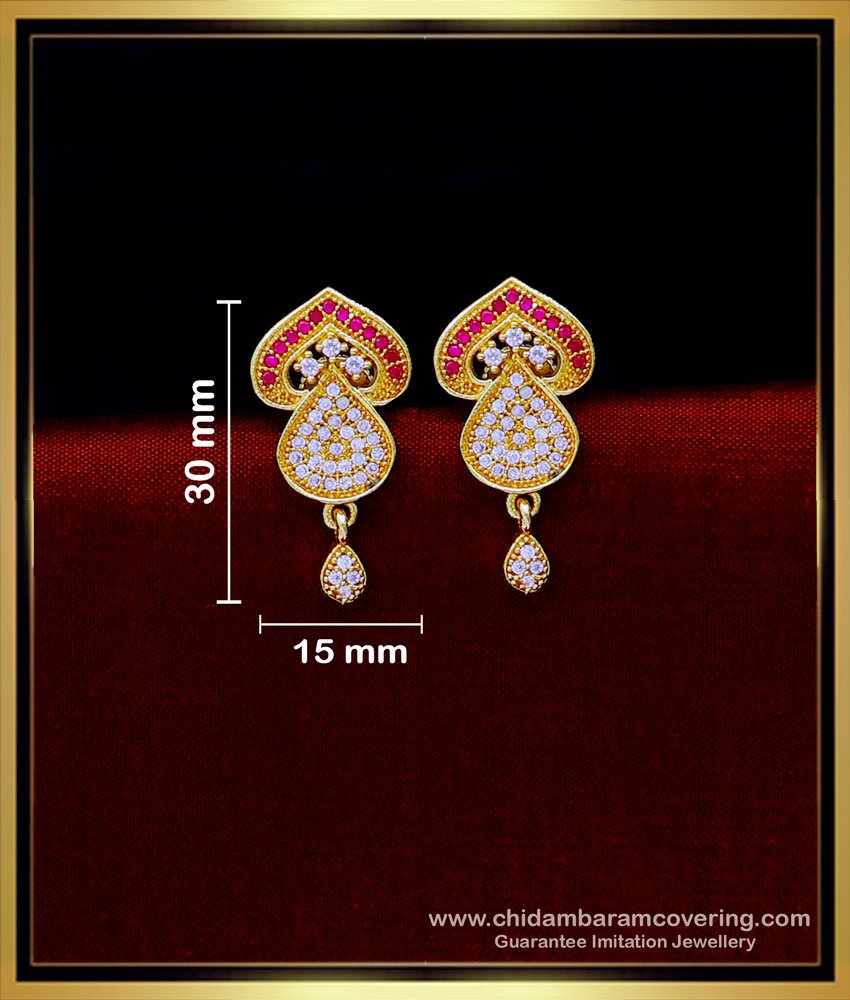 ERG1776 - 1 Gram Gold Plated Earrings Stone Stud Earrings Design