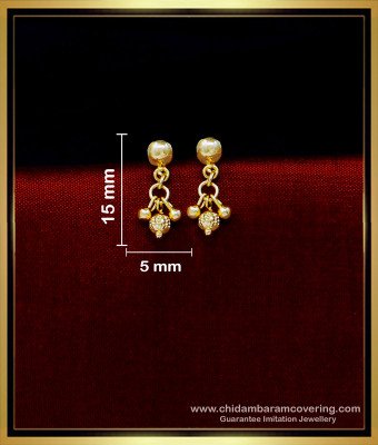 ERG1778 - Light Weight Daily Use 1 Gram Gold Earrings for Baby Girl